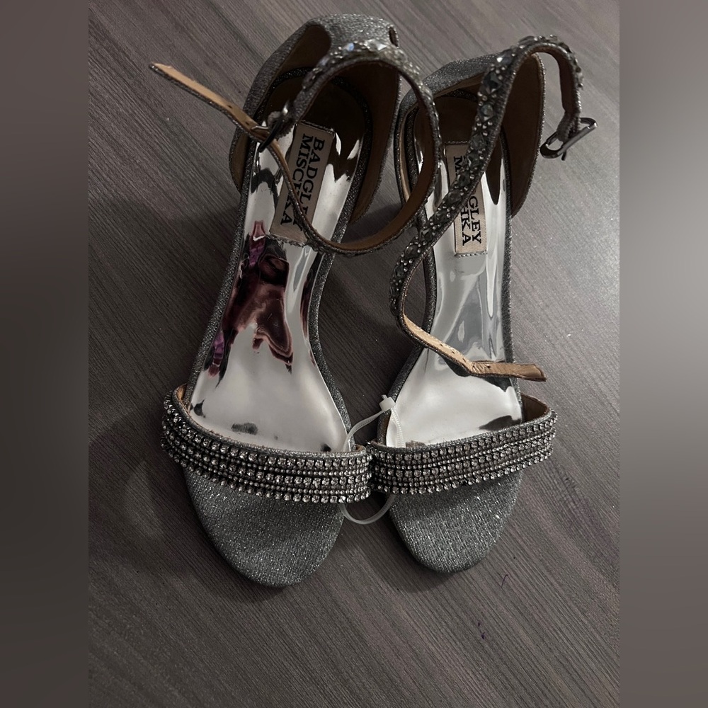 Badgley Mischka Glittering Silver Heels